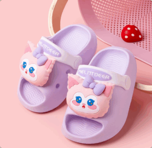 Mini Fashion– Vrolijk&Veilig– Polka Strand Slippers Paarse Kat / 180 (5–6 jaar) | Educatief Speelgoed