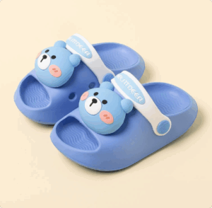 Mini Fashion– Vrolijk&Veilig– Polka Strand Slippers Blauwe Beer / 130 (12–18 maanden) | Educatief Speelgoed