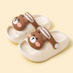 Mini Fashion– Vrolijk&Veilig– Polka Strand Slippers Crèmekleurige Beer / 180 (5–6 jaar) | Educatief Speelgoed
