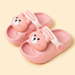 Mini Fashion– Vrolijk&Veilig– Polka Strand Slippers Roze Beer / 130 (12–18 maanden) | Educatief Speelgoed