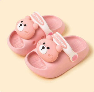Mini Fashion– Vrolijk&Veilig– Polka Strand Slippers Roze Beer / 180 (5–6 jaar) | Educatief Speelgoed