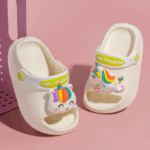 Mini Fashion– Vrolijk&Veilig– Polka Strand Slippers Witte Eenhoorn / 170 (4–5 jaar) | Educatief Speelgoed