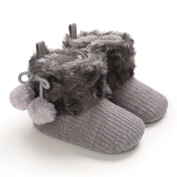 Mini Fashion™ - Altijd Warme Voeten - Kinder Winterschoenen Grijs - Balletjes / 16 (0-6 maanden) | Educatief Speelgoed - Afbeelding 1