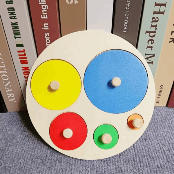 Woods™ - Peuterpuzzel Plezier - Geometrische Montessori Vormen Puzzel Rond | Educatief Speelgoed - Afbeelding 1