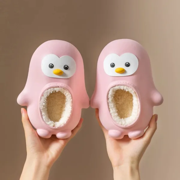 Mini Fashion™ - Warm&Leuk - Kinder Pinguïn Pantoffels Roze / 14 (2-3 jaar) | Educatief Speelgoed - Afbeelding 1