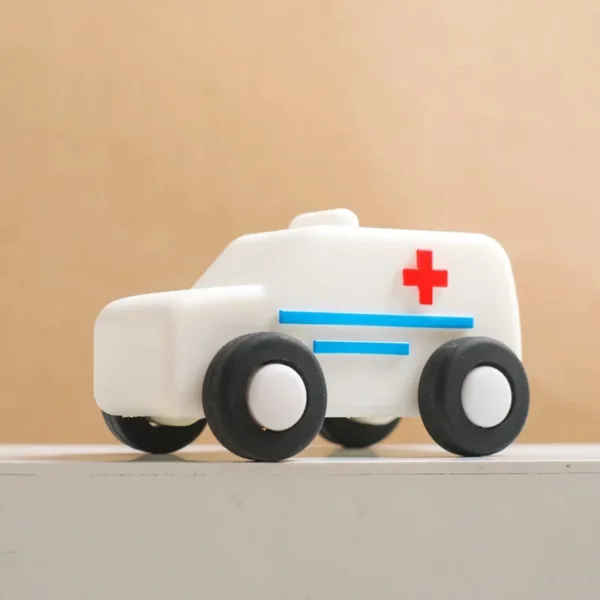 Mini Motion™ – Rollen&Bijten– Silicone Voertuig Speelgoed Ambulance | Educatief Speelgoed - Afbeelding 1