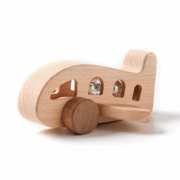 Woods™ - Bevorder Creativiteit&Motoriek - Houten Montessori Vliegtuig Speelgoed Houten vliegtuig (type 2) | Educatief Speelgoed - Afbeelding 1