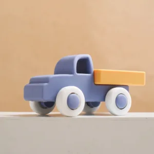 Mini Motion™ – Rollen&Bijten– Silicone Voertuig Speelgoed Donker Blauwe Truck | Educatief Speelgoed
