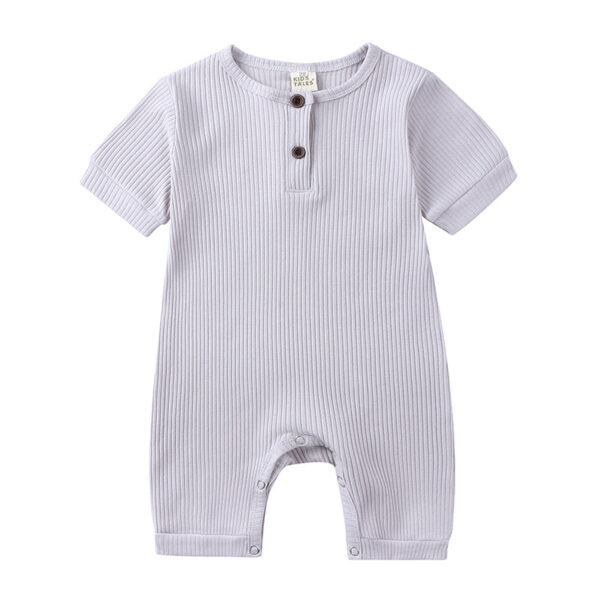 Mini Fashion™ - Luchtig&Ademend - Baby Romper Grijs / 70 (3-6 maanden) | Educatief Speelgoed - Afbeelding 1