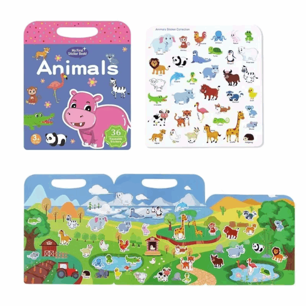 Play Book™ - Stimuleer Creativiteit - Speel&Doe boek Dieren | Educatief Speelgoed - Afbeelding 1