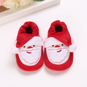 Mini Fashion™ - Kerst Kinder Pantoffels Rood Wit - Kerstman / 21 (0-6 maanden) | Educatief Speelgoed