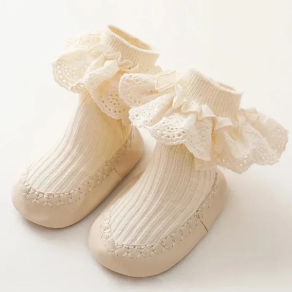 Mini Fashion™ - Schattig&Veilig - Baby Sokschoentjes Beige / 2 (6-12 maanden) | Educatief Speelgoed - Afbeelding 1