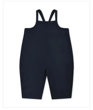 Mini Fashion - Comfortabele en Stijlvolle Kledingset - Baby Outfit Tuinbroek (A) - Donkerblauw / 90 (18–24 maanden) L | Educatief Speelgoed