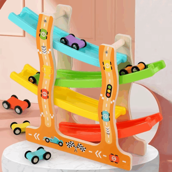 Woods™ - Creatief&Leerzaam - Houten Rollerbaan Verkeer | Educatief Speelgoed - Afbeelding 1