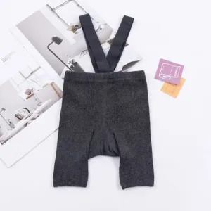 Mini Fashion™ - Handige Schouderbanden - Korte Panty Donker Grijs / M (12-24 maanden) | Educatief Speelgoed