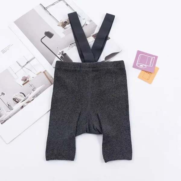 Mini Fashion™ - Handige Schouderbanden - Korte Panty Donker Grijs / M (12-24 maanden) | Educatief Speelgoed - Afbeelding 1