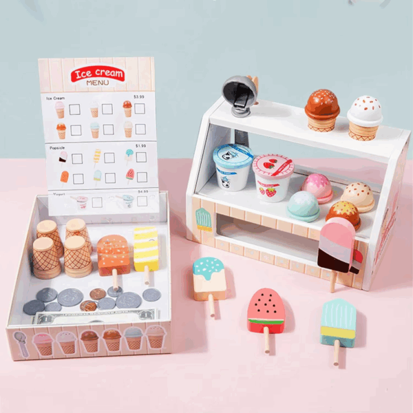 Ice Cream Playset™ - Creatief&Leerzaam - IJsjes Speelset Ijssalon met menu | Educatief Speelgoed - Afbeelding 1