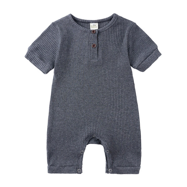 Mini Fashion™ - Luchtig&Ademend - Baby Romper Donker Grijs / 60 (0-3 maanden) | Educatief Speelgoed - Afbeelding 1