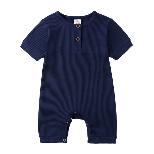 Mini Fashion™ - Luchtig&Ademend - Baby Romper Donker Blauw / 70 (3-6 maanden) | Educatief Speelgoed - Afbeelding 1