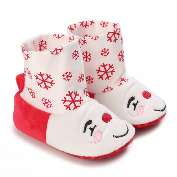 Mini Fashion™ - Kerst Kinder Pantoffels Wit Rood / 22 (6-12 maanden) | Educatief Speelgoed - Afbeelding 1