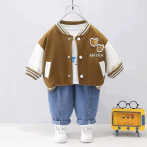 Mini Fashion™ - Peuter&Avontuur  - 3-delige Kleding Set Bruine Beer / 80 (12 maanden) | Educatief Speelgoed