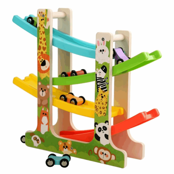 Woods™ - Creatief&Leerzaam - Houten Rollerbaan Dieren | Educatief Speelgoed - Afbeelding 1