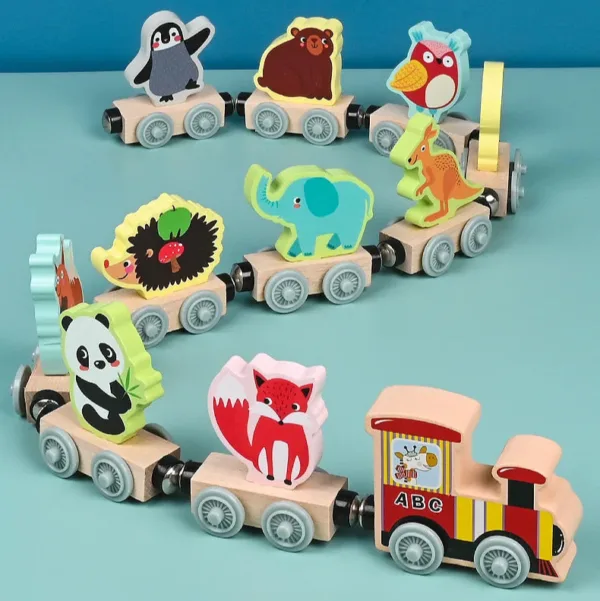 Tiny Express™ – Kleuren&Vormen - Houten Treinspeelgoed Dieren | Educatief Speelgoed - Afbeelding 1