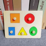 Woods™ - Peuterpuzzel Plezier - Geometrische Montessori Vormen Puzzel Rechthoek | Educatief Speelgoed