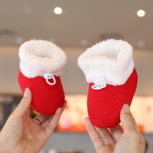 Mini Fashion™ - Kerst Kinder Pantoffels Rood Wit 3 / 21 (0-6 maanden) | Educatief Speelgoed