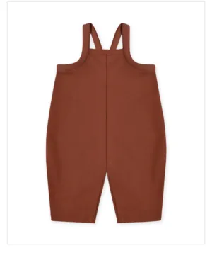 Mini Fashion - Comfortabele en Stijlvolle Kledingset - Baby Outfit Tuinbroek (A) - Roestbruin / 73 (6–12 maanden) S | Educatief Speelgoed