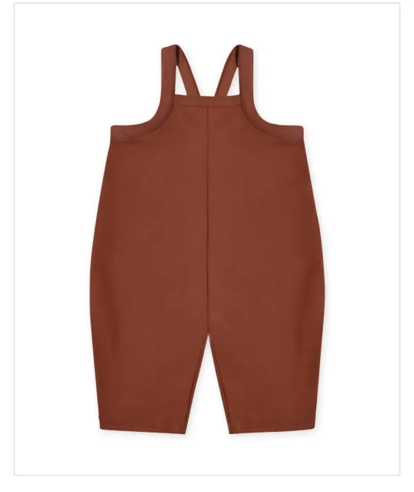 Mini Fashion - Comfortabele en Stijlvolle Kledingset - Baby Outfit Tuinbroek (A) - Roestbruin / 73 (6–12 maanden) S | Educatief Speelgoed - Afbeelding 1