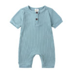 Mini Fashion™ - Luchtig&Ademend - Baby Romper Aqua Blauw / 60 (0-3 maanden) | Educatief Speelgoed