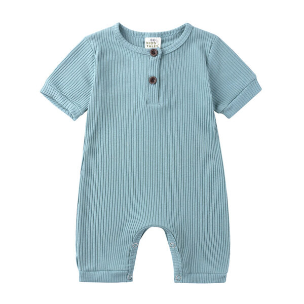 Mini Fashion™ - Luchtig&Ademend - Baby Romper Aqua Blauw / 80 (6-12 maanden) | Educatief Speelgoed - Afbeelding 1