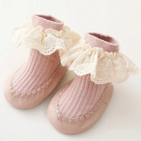 Mini Fashion™ - Schattig&Veilig - Baby Sokschoentjes Roze / 2 (6-12 maanden) | Educatief Speelgoed - Afbeelding 1