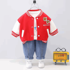 Mini Fashion™ - Peuter&Avontuur  - 3-delige Kleding Set Rode Beer / 110 (4 jaar) | Educatief Speelgoed