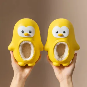 Mini Fashion™ - Warm&Leuk - Kinder Pinguïn Pantoffels Geel / 14 (2-3 jaar) | Educatief Speelgoed