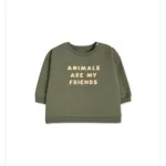 Mini Fashion - Comfortabele en Stijlvolle Kledingset - Baby Outfit T-shirt -'Animals are my friends'/ 80 (12–18 maanden) M | Educatief Speelgoed