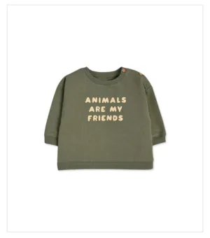 Mini Fashion - Comfortabele en Stijlvolle Kledingset - Baby Outfit T-shirt -'Animals are my friends'/ 90 (18–24 maanden) L | Educatief Speelgoed