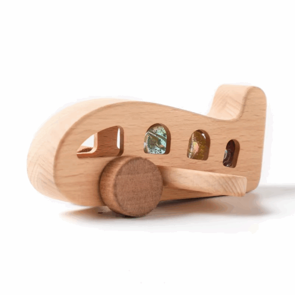 Woods™ - Bevorder Creativiteit&Motoriek - Houten Montessori Vliegtuig Speelgoed Houten vliegtuig (type 1) | Educatief Speelgoed - Afbeelding 1
