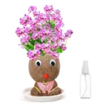 Figure Plants™ - Leer planten verzorgen -  Thuis Decoratie Planten Roze Bloem Meisje (incl. waterspray) | Educatief Speelgoed