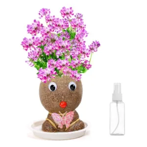 Figure Plants™ - Leer planten verzorgen -  Thuis Decoratie Planten Roze Bloem Meisje (incl. waterspray) | Educatief Speelgoed