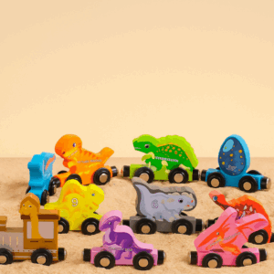 Tiny Express™ – Kleuren&Vormen - Houten Treinspeelgoed Dinosaur | Educatief Speelgoed