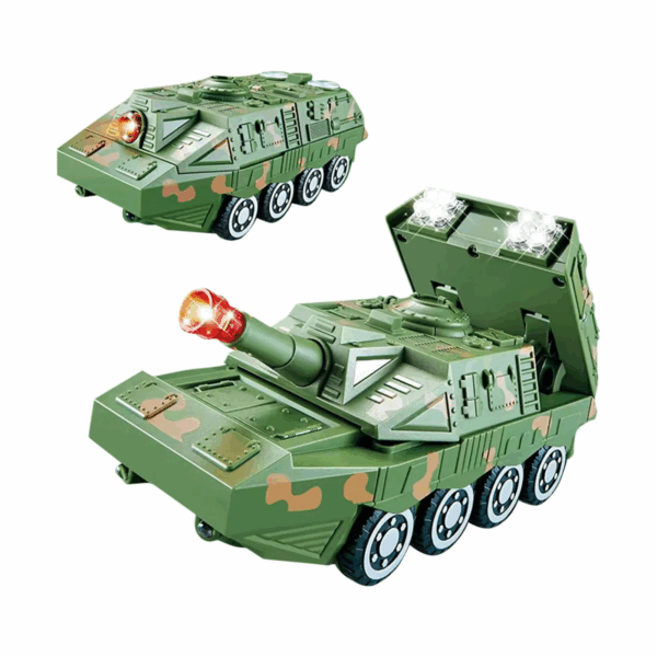 Transformer Car™ - Transformeren en rijden - speelgoedauto Groene Pantserwagen en Tank | Educatief Speelgoed - Afbeelding 1