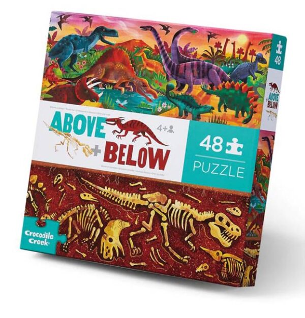 Above Below Puzzle - Wereld van de Dinosaurussen (48) - Crocodile Creek  Legpuzzel - Afbeelding 1