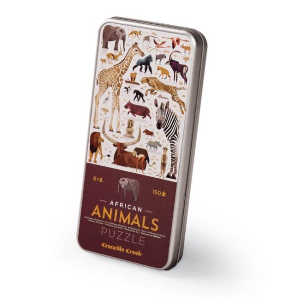 Afrikaanse Dieren (150) blikken doosje - Crocodile Creek  Legpuzzel - Afbeelding 1