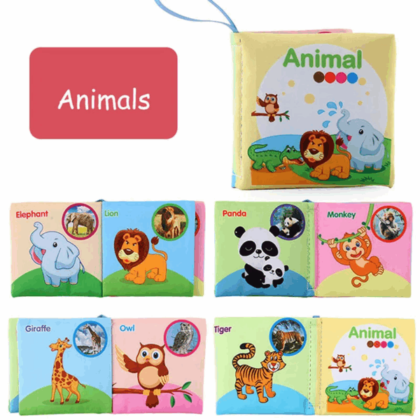 Soft Tail Book™ – Zachte Staartpret – Sensorisch Dieren Babyboekje Dieren Wereld | Educatief Speelgoed - Afbeelding 1