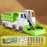 Power Mixer Truck™ – Draai&Bouw Pret– Speelgoed Bouwvoertuig Dumpwagen 105 stuks | Educatief Speelgoed