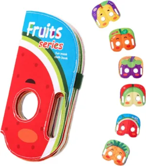 Mask Book™ – Baby leert eerste indrukken – Stoffen Masker Boek Fruit | Educatief Speelgoed