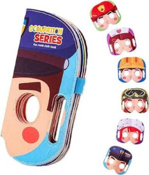 Mask Book™ – Baby leert eerste indrukken – Stoffen Masker Boek Beroep | Educatief Speelgoed