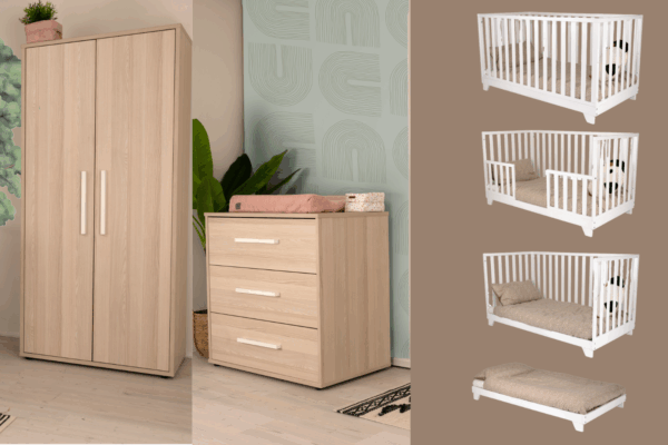 Babykamer Colorfull Home Noah met Meegroeiledikant Lois V2 White Wash - Afbeelding 1